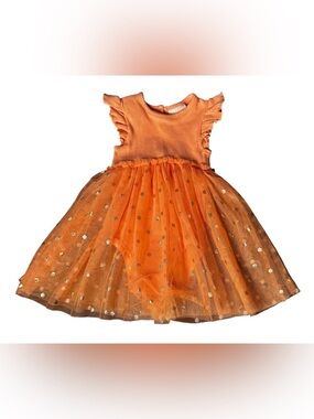 Madison Layne size 24 M tulle skirt gold sparkle dot twirl dress flower girl